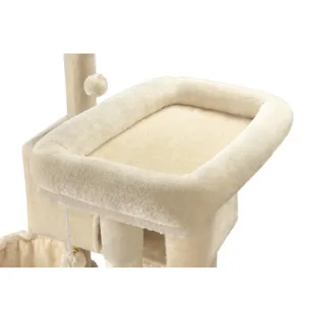 MUTICOR 66 Inches Multi-Level Large Cat Tree Tower for Indoor Big Cats/Cozy Plush Perches/Cat Condo/Sisal Scratching Posts/Hammock and Baskets/Cat Activity Center Play House/Wide Base/Beige