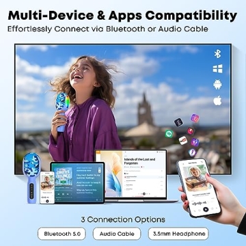 StageSound Karaoke Microphone with Bluetooth and Lights