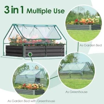 Quictent Raised Garden Bed with Greenhouse Kit for Sustainable Gardening