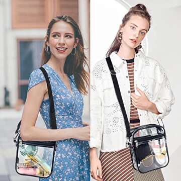 KETIEE Clear Bag for Stadium Events: Clear Crossbody Bag Stadium Approved Clear Purse Bag for Concer...