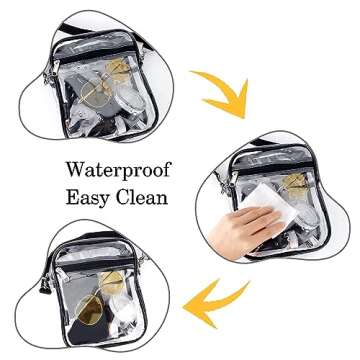 KETIEE Clear Bag for Stadium Events: Clear Crossbody Bag Stadium Approved Clear Purse Bag for Concerts Sports Events Festivals (Black)