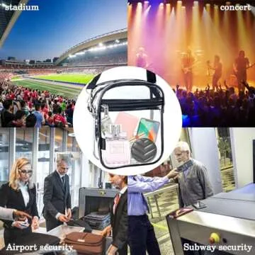 KETIEE Clear Bag for Stadium Events: Clear Crossbody Bag Stadium Approved Clear Purse Bag for Concerts Sports Events Festivals (Black)