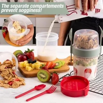 EYNEL Breakfast Cups - 22 oz On-the-Go Cereal & Yogurt