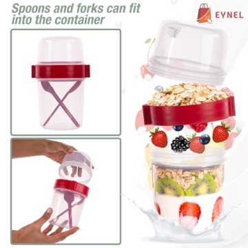 EYNEL Breakfast Cups - 22 oz On-the-Go Cereal & Yogurt