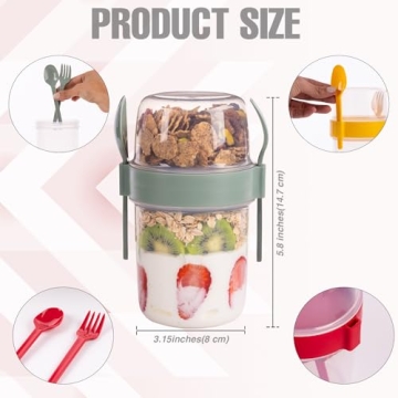 EYNEL Breakfast Cups - 22 oz On-the-Go Cereal & Yogurt