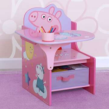 Delta Children Peppa Pig Chair Desk with Storage - Perfect for Arts and Crafts!