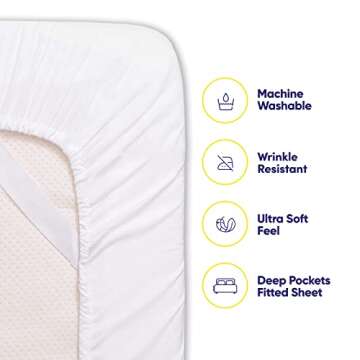 Twin Size Bed Sheets - 4 Piece 1500 Supreme Collection Fine Brushed Microfiber Deep Pocket Twin Sheet Set Bedding - 1 EXTRA PILLOW CASES, GREAT VALUE, Twin, White