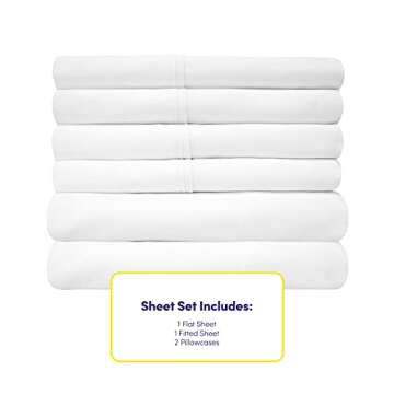 Twin Size Bed Sheets - 4 Piece 1500 Supreme Collection Fine Brushed Microfiber Deep Pocket Twin Sheet Set Bedding - 1 EXTRA PILLOW CASES, GREAT VALUE, Twin, White