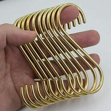 simpletome S Hooks Copper Hangers for Kitchen Bathroom Bedroom Office (Copper/10PCS)