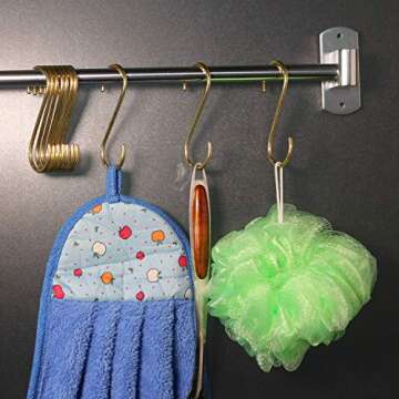 simpletome S Hooks Copper Hangers for Kitchen Bathroom Bedroom Office (Copper/10PCS)