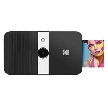 KODAK Smile Instant Print Digital Camera (Black/White) Travel Kit