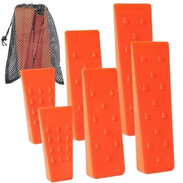 6 Pack Tree Felling Wedges with Spikes for Safe Tree Cutting – 2 Each of 10, 8 and 5.5 Inch Wedges...