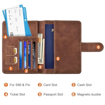 Stylish Eoehro Passport Holder with RFID Protection