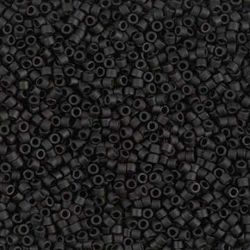 Miyuki Delica 11/0 Cylinder Seed Beads - Matte Black - DB0310 5 Grams