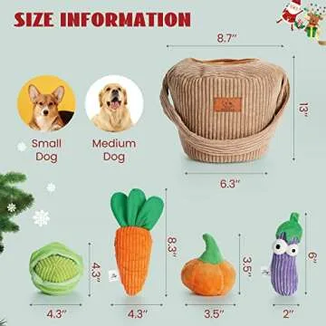 Nocciola Small Dog Toys- 15 Pack Grocery Bag Fruits and Veggies Dog Squeaky Toys, Small Puppy Toys to Keep Them Busy, Durable Plush Toys for Medium Dogs Aggressive Chewers, Dog Accessories Girl