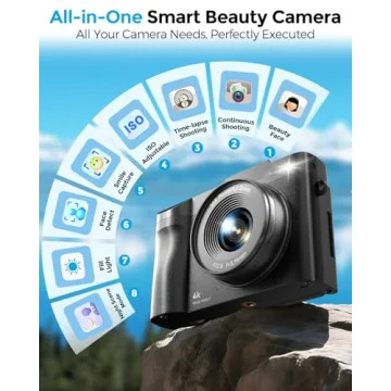 4K Digital Camera with Flip Screen for Easy Vlogging