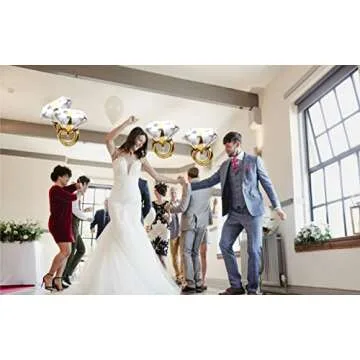 Elegant 2Pcs Aluminum Ring Balloons for Engagement Parties