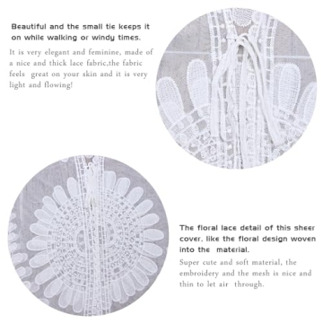 shermie Women's 3/4 Sleeve Loose Kimono Sun Flower Bikini Swimwear Bathing Suit Cover Up White