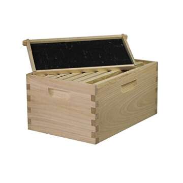 Amish Made in USA Complete 8 Frame Langstroth Bee Hive includes Frames and Foundations (2 Deep, 1 Medium)