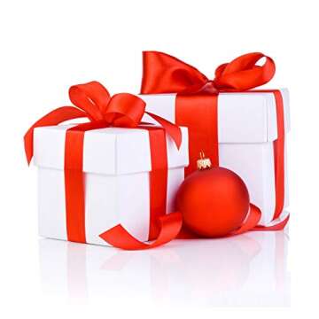 LIUYAXI Red Double Faced Satin Ribbon, 2" X 50 Yards, Craft Fabric Ribbon for Gift Wrapping Floral Bouquets Wedding Party Decoration