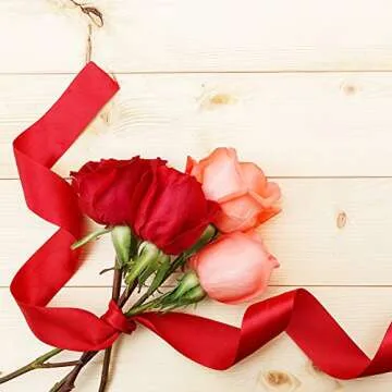 LIUYAXI Red Double Faced Satin Ribbon, 2" X 50 Yards, Craft Fabric Ribbon for Gift Wrapping Floral Bouquets Wedding Party Decoration