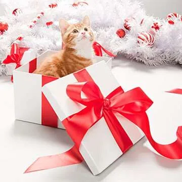 LIUYAXI Red Double Faced Satin Ribbon, 2" X 50 Yards, Craft Fabric Ribbon for Gift Wrapping Floral Bouquets Wedding Party Decoration