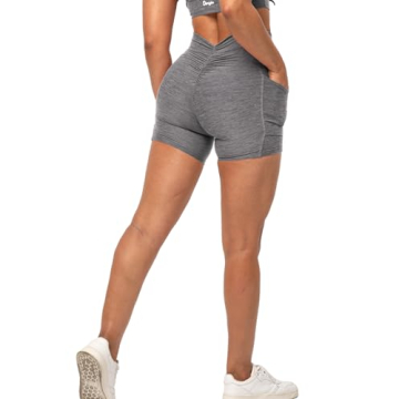 Danysu Biker Shorts with Pockets Scrunch Butt Booty Workout Shorts High Waisted Lifting Athletic Gym...
