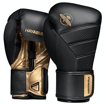Hayabusa T3 Boxing Gloves for Safety & Performance - Black/Gold - 12oz