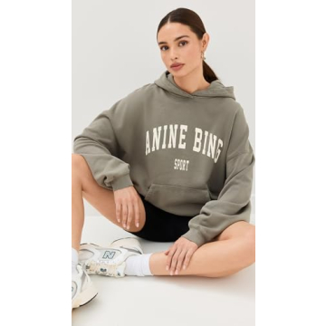 ANINE BING Harvey Sweatshirt for Women in Green - Stylish Comfort
