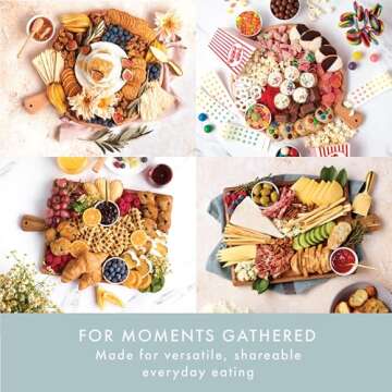 Grazerie Charcuterie Board - Acacia Wood Round Serving Tray with Handle - Kitchen Essential for Entertaining, House Warming Gift, Wedding Gift