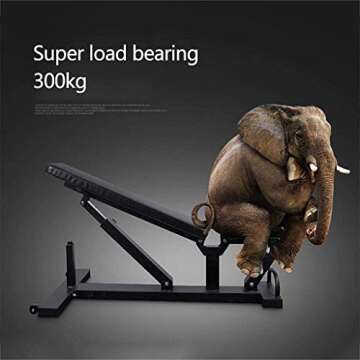 YZPTYD Foldable Weight Bench Commercial Weight Bench Adjustable Sit-up Fitness Equipment Home Fitness Equipment Sports Trainer Gym Quality Load 300kg,Colour:Black