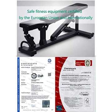 YZPTYD Foldable Weight Bench Commercial Weight Bench Adjustable Sit-up Fitness Equipment Home Fitness Equipment Sports Trainer Gym Quality Load 300kg,Colour:Black