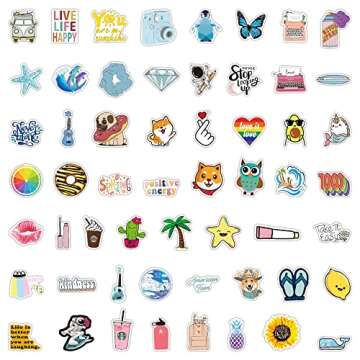 105 PCS Water Bottle Stickers for Teens Kids, Vinyl Waterproof Vsco Cute Aesthetic Stickers, Hydroflask Laptop Phone Scooter Stickers for Teens Kids Girls Gifts