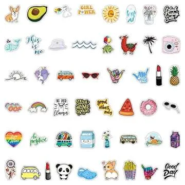 105 PCS Water Bottle Stickers for Teens Kids, Vinyl Waterproof Vsco Cute Aesthetic Stickers, Hydroflask Laptop Phone Scooter Stickers for Teens Kids Girls Gifts