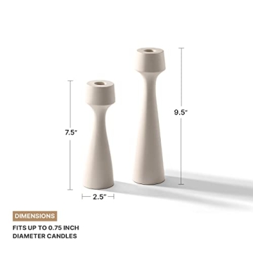 Modern Candle Holders for Taper Candlesticks in Cream
