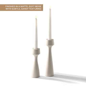 Modern Candle Holders for Taper Candlesticks in Cream