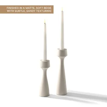 Modern Candle Holders for Taper Candlesticks in Cream