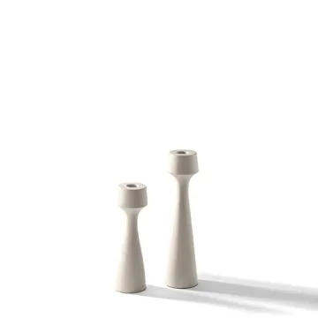 Modern Candle Holders for Taper Candlesticks in Cream