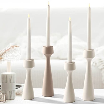 Modern Candle Holders for Taper Candlesticks in Cream