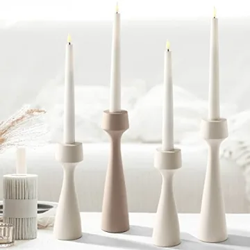 Modern Candle Holders for Taper Candlesticks in Cream