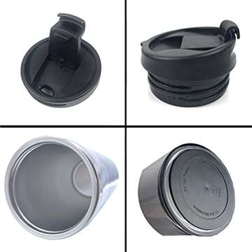 Hasdon-Hill Mimi Dainty Floral Travel Mugs With Wrap And Black Lid, Stainless Steel Coffee Mug For Women Aunt Mom Birthday Friends Gifts 12 Oz