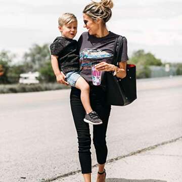 Hasdon-Hill Mimi Dainty Floral Travel Mugs With Wrap And Black Lid, Stainless Steel Coffee Mug For Women Aunt Mom Birthday Friends Gifts 12 Oz