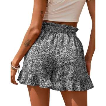 BTFBM Women's Floral High Waisted Summer Shorts with Pockets, Casual Beach Lounge Pants