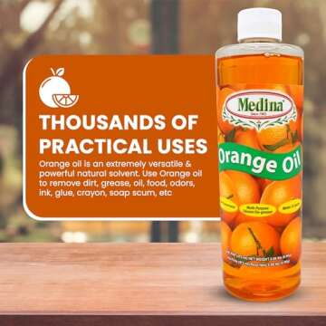Medina Orange Oil Cleaner & Degreaser Concentrate - All Purpose Orange Oil Cleaner, Cabinet Cleaner Degreaser, Wood Degreaser for Kitchen Cabinets, Ideal for Mopping Floors & Automotive - 32oz