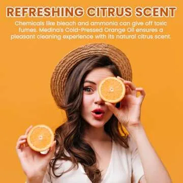 Medina Orange Oil Cleaner & Degreaser Concentrate - All Purpose Orange Oil Cleaner, Cabinet Cleaner Degreaser, Wood Degreaser for Kitchen Cabinets, Ideal for Mopping Floors & Automotive - 32oz