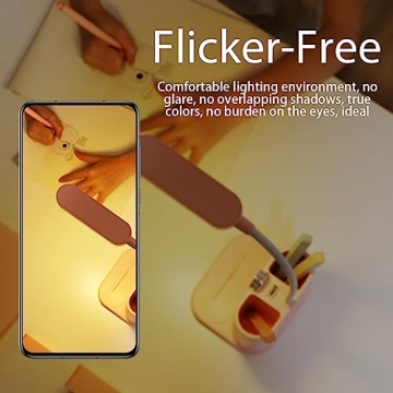 Cute Pink Rechargeable Desk Lamp with USB Charging Port