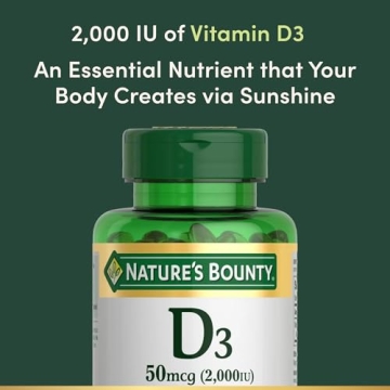 Nature’s Bounty Vitamin D3 2000 IU Softgels for Immunity