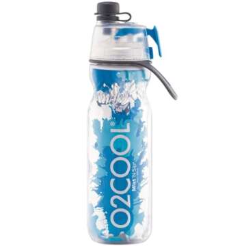 O2COOL ArcticSqueeze Insulated Mist 'N Sip Squeeze Bottle 20 oz., Blue/Blue Splash