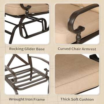 Oakcloud 5-Piece Outdoor Metal Furniture Set for Patios