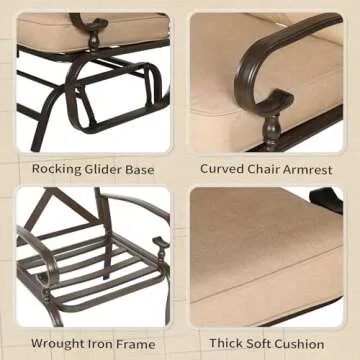 Oakcloud 5-Piece Outdoor Metal Furniture Set for Patios